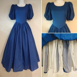 Vintage Blue Midi Dress